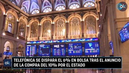 Telefónica se dispara el 6% en Bolsa tras el anuncio de la compra del 10% por el Estado