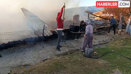 Aydın'ın Karacasu ilçesinde zeytin bahçesinden dönen ailenin evinde yangın çıktı