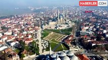 Edirne Selimiye Camisi'nde restorasyon çalışmaları hızla ilerliyor