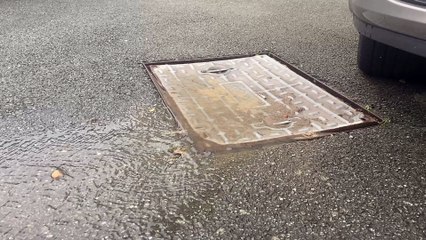 Overflowing drains in Bow Street on Thursday, 20 December