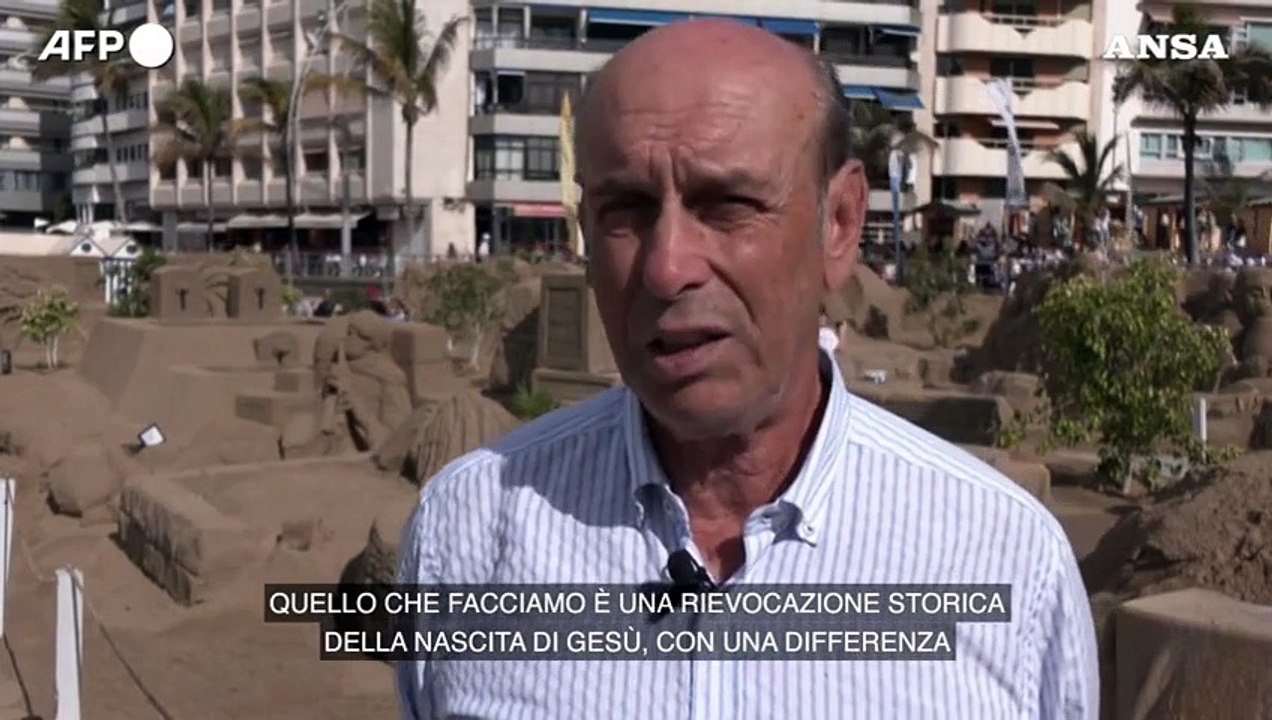Canarie, il presepe di sabbia della spiaggia di Las Canteras