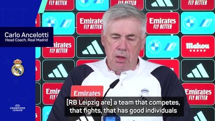 Télécharger la video: Ancelotti wary of RB Leipzig threat in Champions League