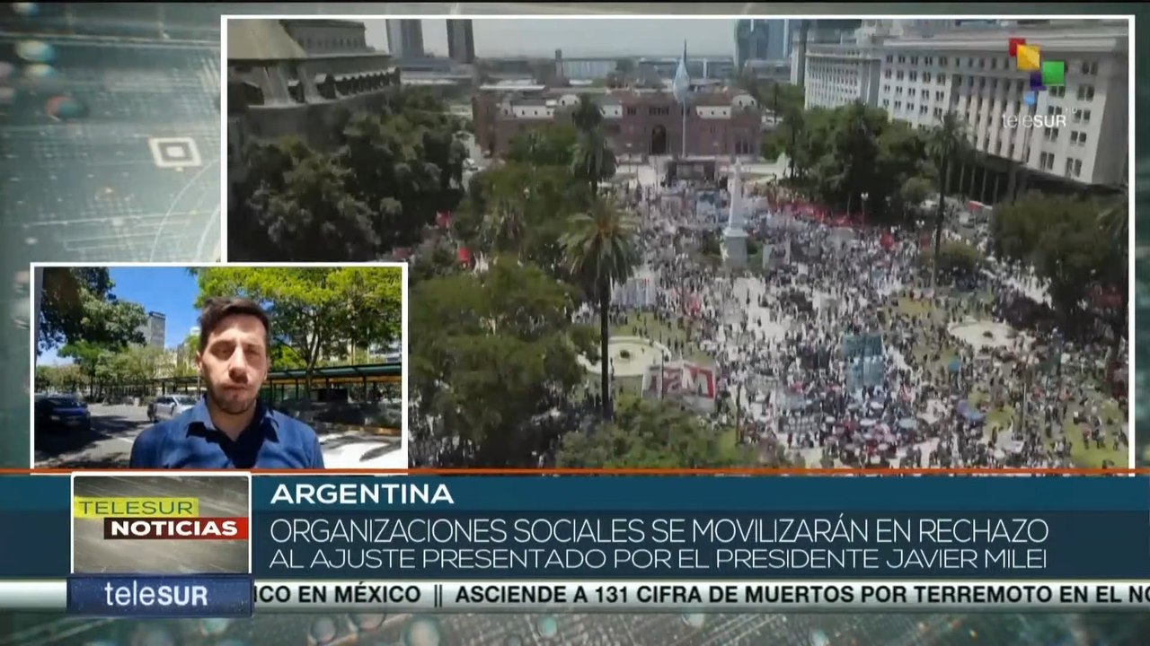 Argentina se moviliza en rechazo al ajuste presentado por el presidente Javier Milei