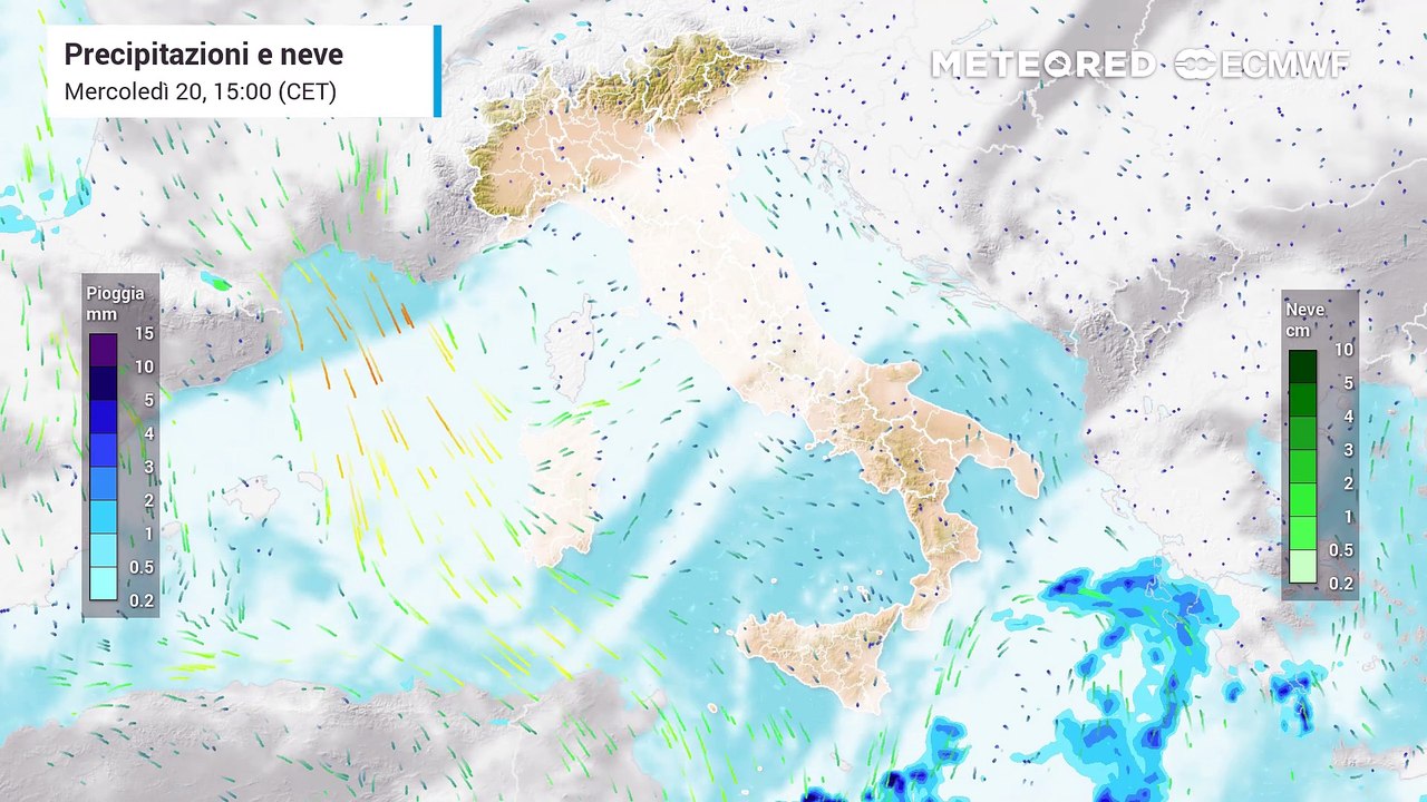 Mappa delle precipitazioni