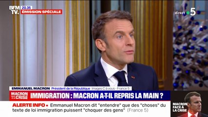 Loi immigration: Emmanuel Macron défend l'idée d'un "en même temps" sur le texte