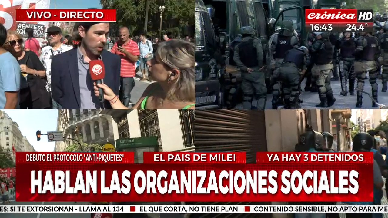 Nico Del Caño: "El acto es contra las políticas de Milei y el protocolo anti piquetes"