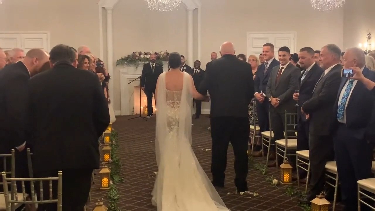 Man's Pants Fall Off While Walking Down Aisle With Bride video