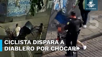 Por darle un empujón a ciclista, diablero recibe disparo en la pierna en pleno Centro de la CDMX