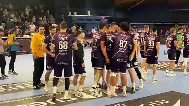 Thibaud Arteaga après la victoire d'Istres Provence Handball contre Nancy