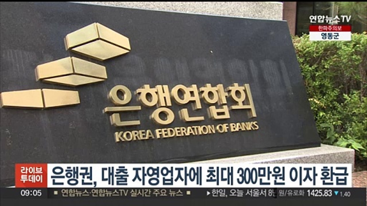 은행권, 대출 자영업자에 최대 300만원 이자 환급