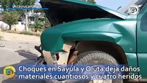 Choques en Sayula y Oluta deja daños materiales cuantiosos y cuatro heridos