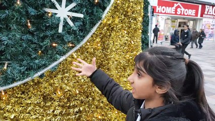 A huge Christmas tree in town center