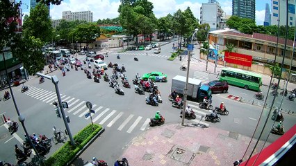 Ho Chi Minh City Traffic At Intersection.