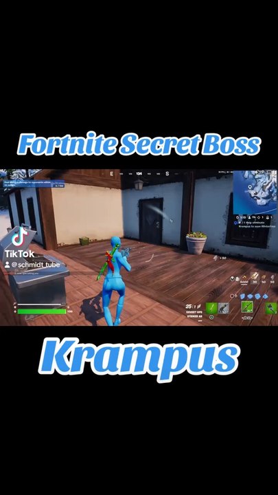 Fortnite Chapter 5 Season 1 Secret Boss #fortnite #secretboss #krampus #solos #winterfest2023 #gift #pickaxe #winterfestquest #solos #battleroyale