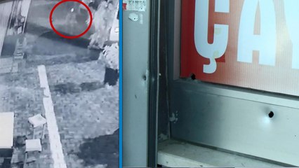 Büfeye düzenlenen silahlı saldırı kamerada