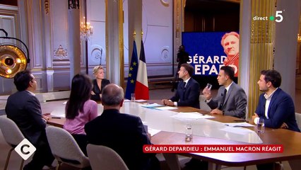 "La ministre de la Culture s'est un peu trop avancée" : Emmanuel Macron revient sur l'Affaire Gérard Depardieu dans "C à vous" sur France 5.