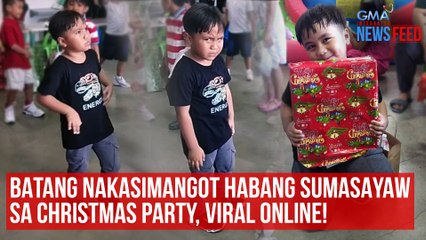 Download Video: Batang nakasimangot habang sumasayaw sa Christmas party, viral online! | GMA Integrated Newsfeed