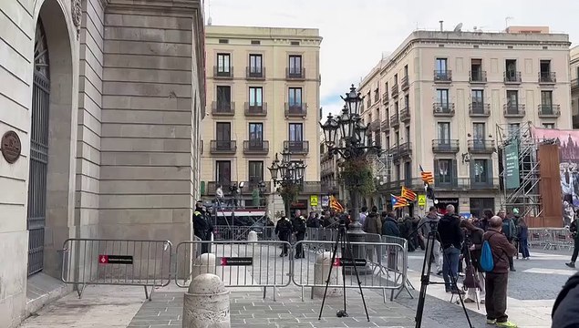 Los radicales independentistas se manifiestas en la plaza Sant Jaume