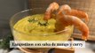 Langostinos con salsa de mango y curry para Nochevieja