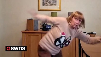 Woman demonstrates how she thinks Cadbury's Heroes chocolates - would WALK