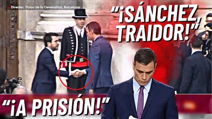 A Pedro Sánchez ya no le 'protege' ni TVE: Escuchen el monumental abucheo en directo a su llegada al Palacio de la Generalitat catalana