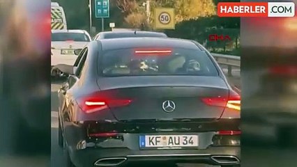 TEM'de ilerleyen otomobilde eşi tarafından dövülen kadın şikayetçi olmadı