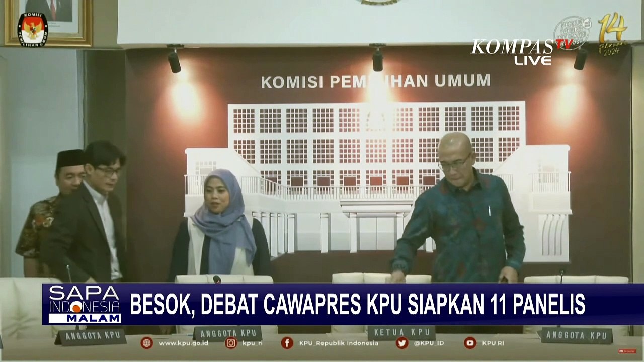 Kpu Telah Siapkan 11 Panelis Untuk Debat Cawapres Besok Video