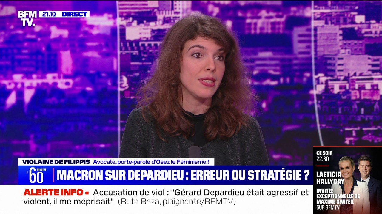 Légion d'honneur de Gérard Depardieu: pour Violaine de Filippis (porte-parole d'Osez le Féminisme!), les propos d'Emmanuel Macron sont "totalement intolérables"