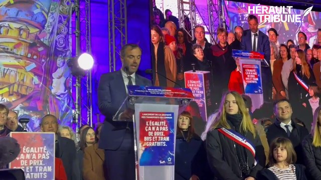 Montpellier Discours de Michaël Delafosse sur la gratuité des transports