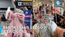 ¡Se le descompuso el trineo!, Santa sorprende a usuarios con un recorrido por el Metro