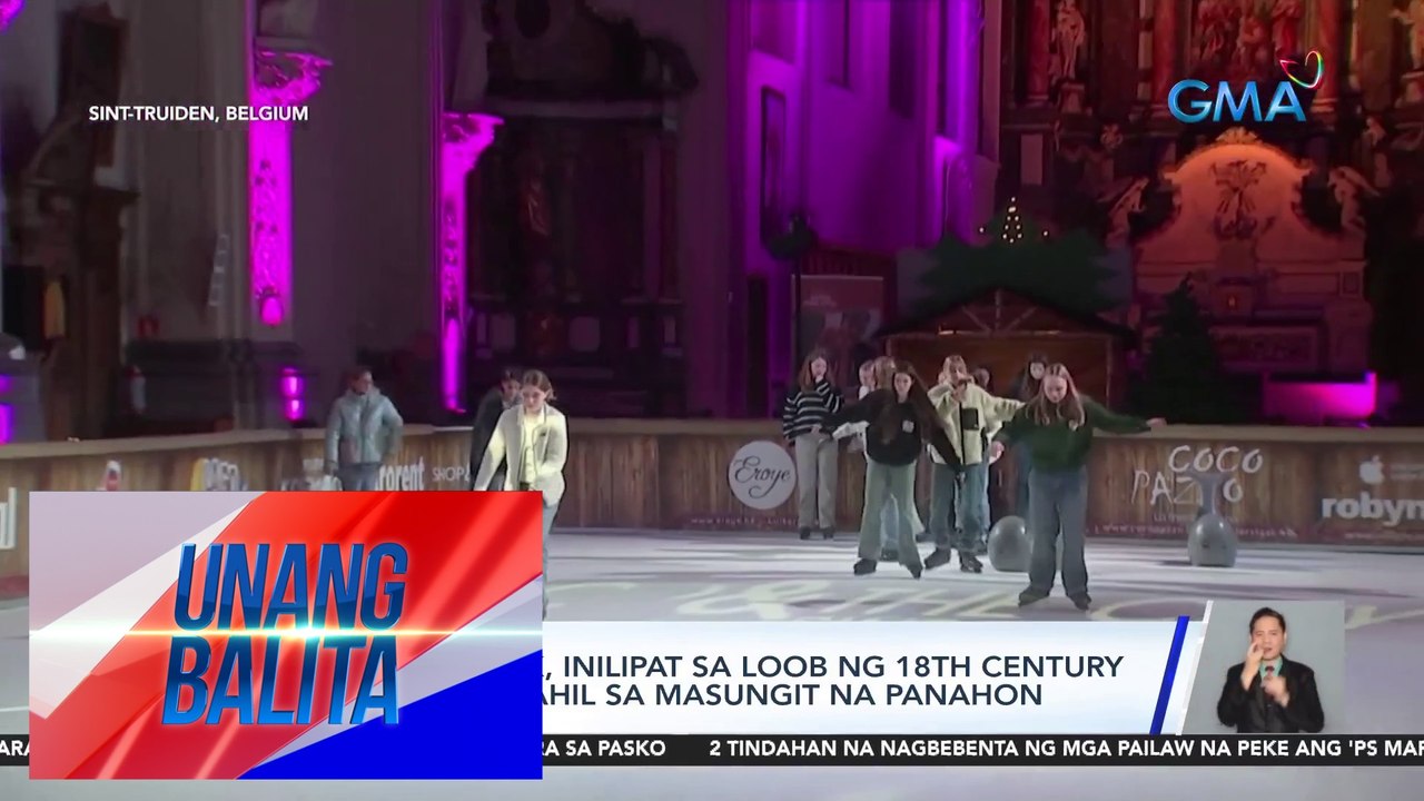 Ice skating rink, inilipat sa loob ng 18th century na simbahan dahil sa masungit na panahon | UB
