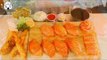 ASMR MUKBANG| Whole Salmon(Sushi, Sashimi, Noodles), Cheese roll Cutlet, Deep fried shrimp, Udon