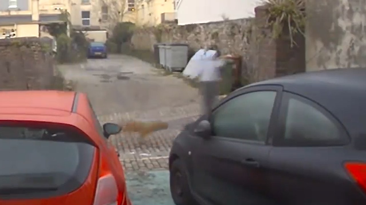 Thug jailed after doorbell camera caught him dragging XL bully behind electric scooter