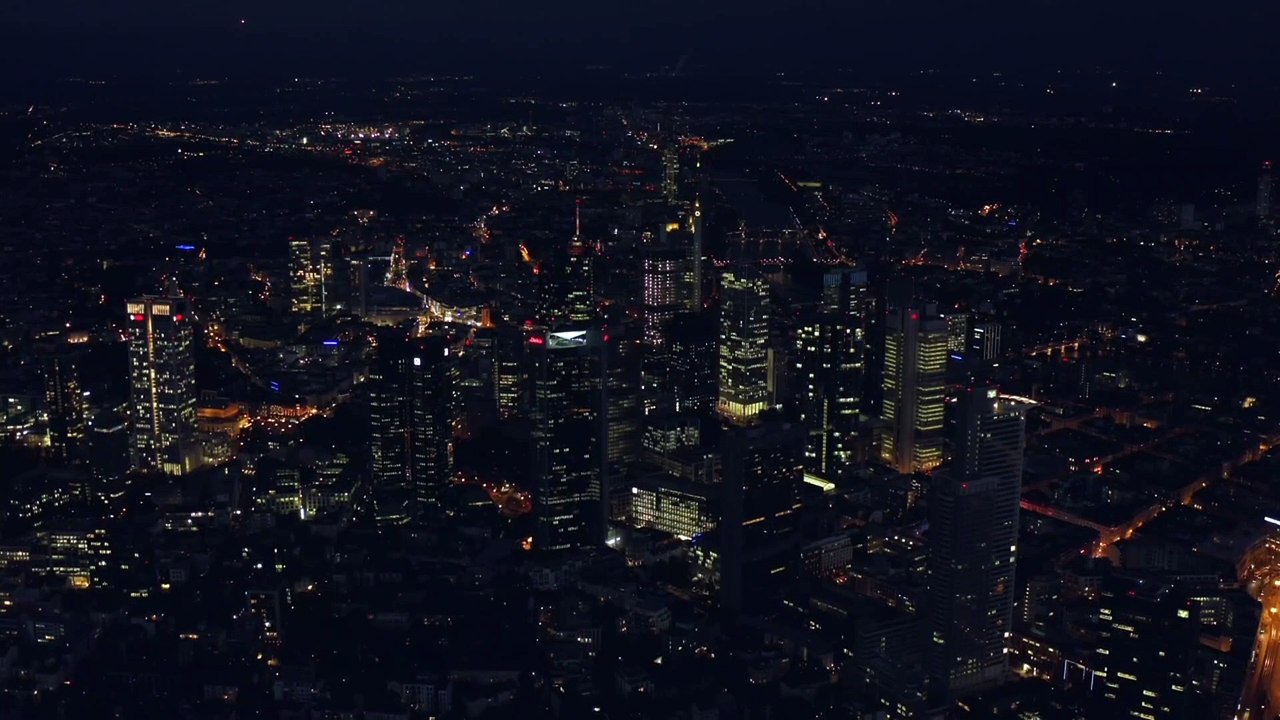 New York City at night from above.