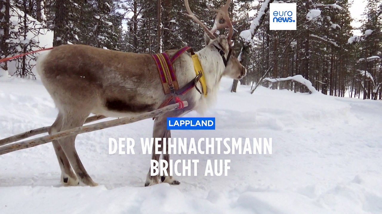 Weihnachtsmann bricht zur Bescherung auf