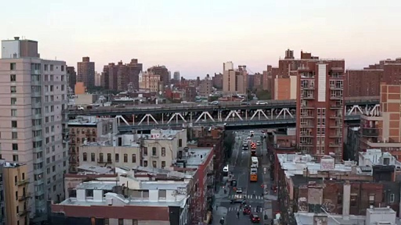 Aerial shot of the urban life in New York city.