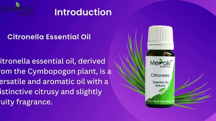 Unlocking Nature's Secret: The Power of Citronella Essential Oil