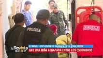 ​Explosión de una garrafa deja dos personas heridas, entre ellas una niña que quedó atrapada por minutos entre los escombros