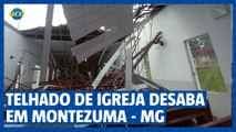 Telhado de igreja em Montezuma desaba