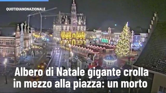 Oudenaarde (Belgio), albero di Natale gigante crolla in mezzo alla piazza: un morto