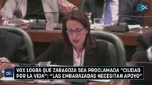 Vox logra que Zaragoza sea proclamada “ciudad por la vida”: “Las embarazadas necesitan apoyo”