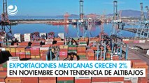 Exportaciones mexicanas crecen 2% en noviembre con tendencia de altibajos