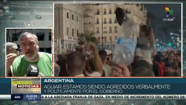 Trabajadores argentinos se movilizan contra las medidas del presidente Milei
