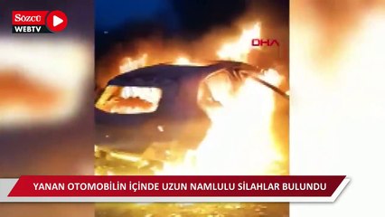 Arnavutköy'de yanan otomobilde uzun namlulu silahlar bulundu!