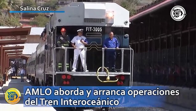 AMLO aborda y arranca operaciones del Tren Interoceánico: Estamos inaugurando una nueva etapa