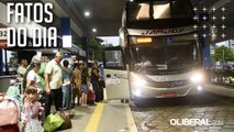 Movimento intenso de passageiros no Terminal Rodoviário de Belém para festas de Natal