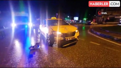Yolun karşısına geçmeye çalışan şahsa ticari taksi çarptı: 1 yaralı