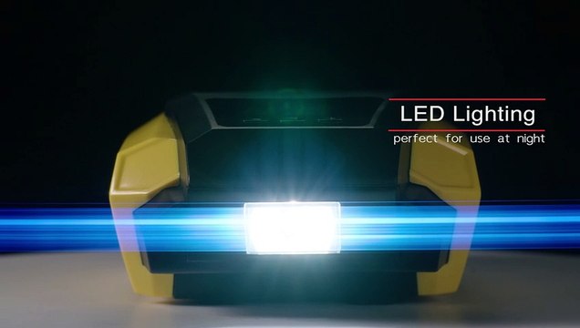 Portable Air Compressor - Air Pump for Car Tires (up to 50 PSI) 12V DC Tire Pump for Bikes (up to 150 PSI) w LED Light Digital Pressure Gauge Model ATJ-1166 Yellow (VL701) Automotive