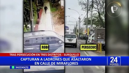 Download Video: Serenos de Miraflores capturan a delincuentes tras intensa persecución por tres distritos