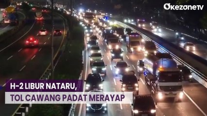 H-2 Nataru, Ratusan Ribu Kendaraan Meninggalkan Jakarta, Tol Cawang Padat Merayap